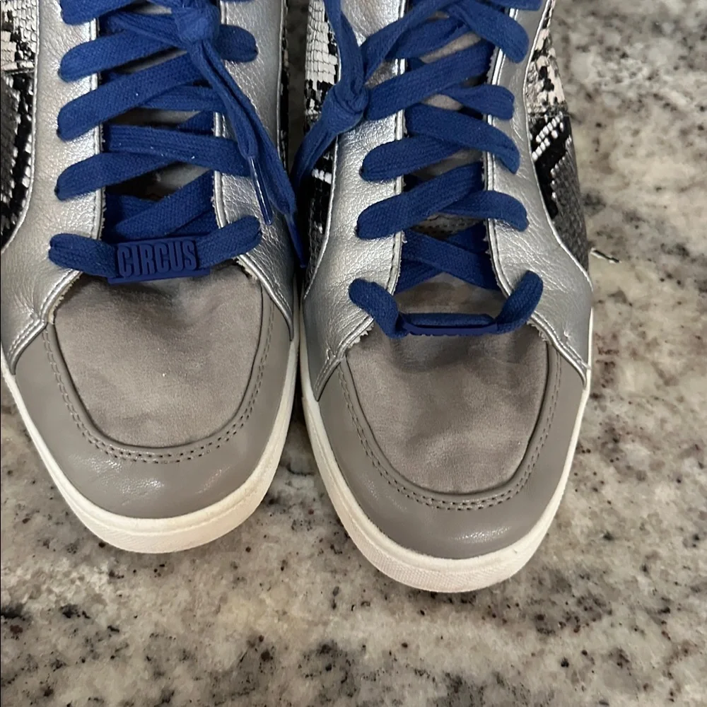 Same Edelman snake skin Stylish High-Top Sneakers with Blue Laces - Picture 3 of 7